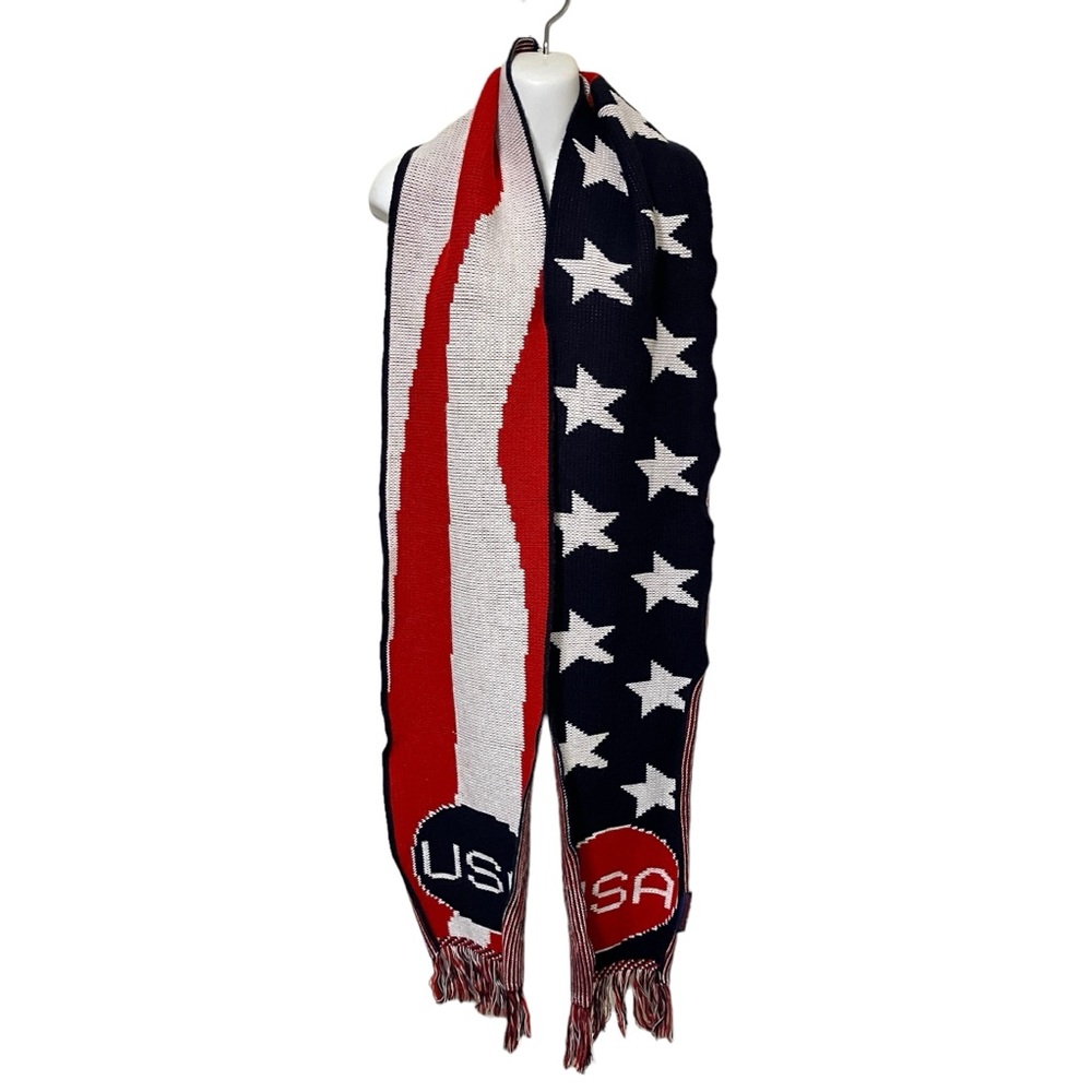 Vintage Knitmakers USA American Flag Scarf